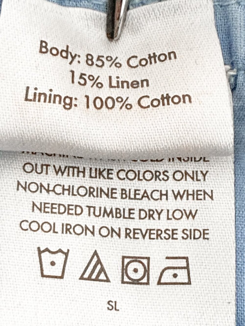 Hanna Anderson Linen Midi Dress Size 120cm/6-7 Blue & Pink Tulip Print Pockets - Picture 6 of 9